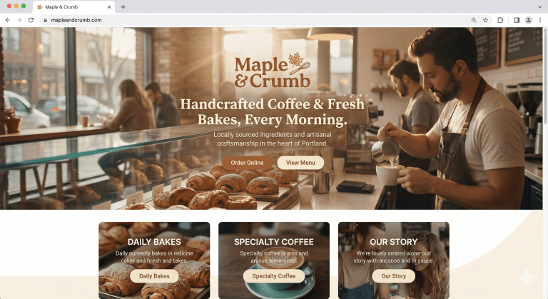 cafe website redesign