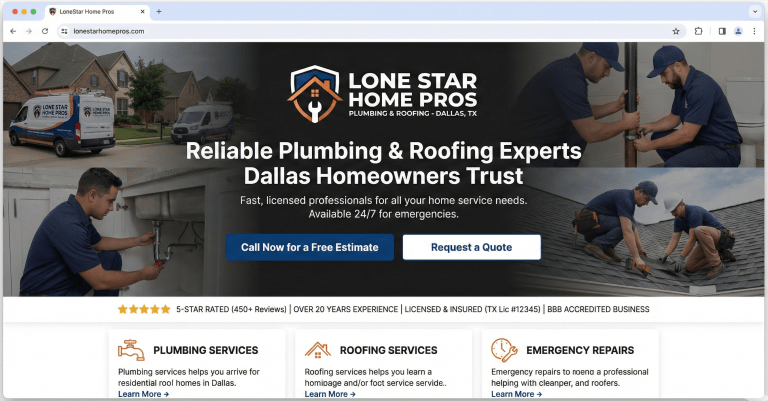 roofing website redesign